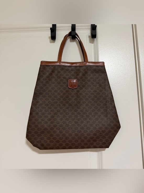 Celine Handbags - Celine Brown Vintage Macadam
Canvas Top Handle Tote Bag authentic